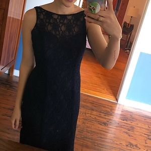 Beautiful navy blue bridesmaid gown